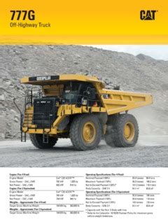 caterpillar 777 specs|Large Specalog for Cat 777G Off.